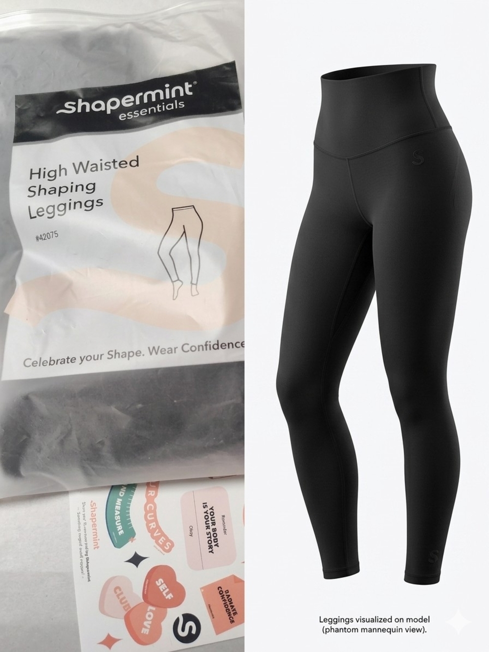 Shapermint Essentials High-Waisted Sculpting Leggings - Black Womens